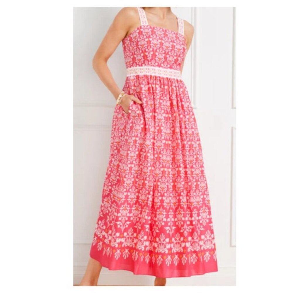 NWT Voile Fit & Flare Maxi Dress - Damask Bouquets, sz 10